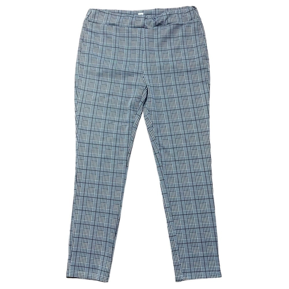 Black White Glen Plaid Skinny Pants XXL
